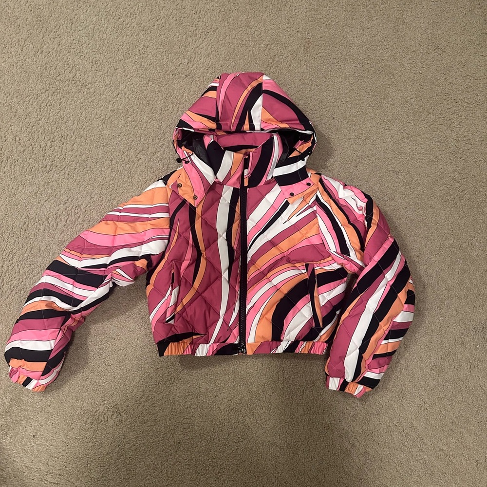 Women's Pink Patterned Snow Jacket - image 4